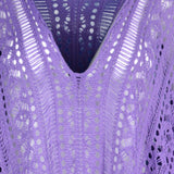 Cutout V-Neck Cover-Up with Tassel