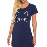 Graphic Round Neck Short Sleeve Lounge Dress