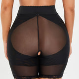 High-Waisted Lace Trim Shaping Shorts