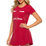 Graphic Round Neck Short Sleeve Lounge Dress