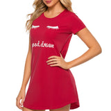 Graphic Round Neck Short Sleeve Lounge Dress