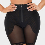 High-Waisted Lace Trim Shaping Shorts