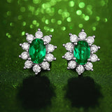 1 Carat Emerald Stud Earrings