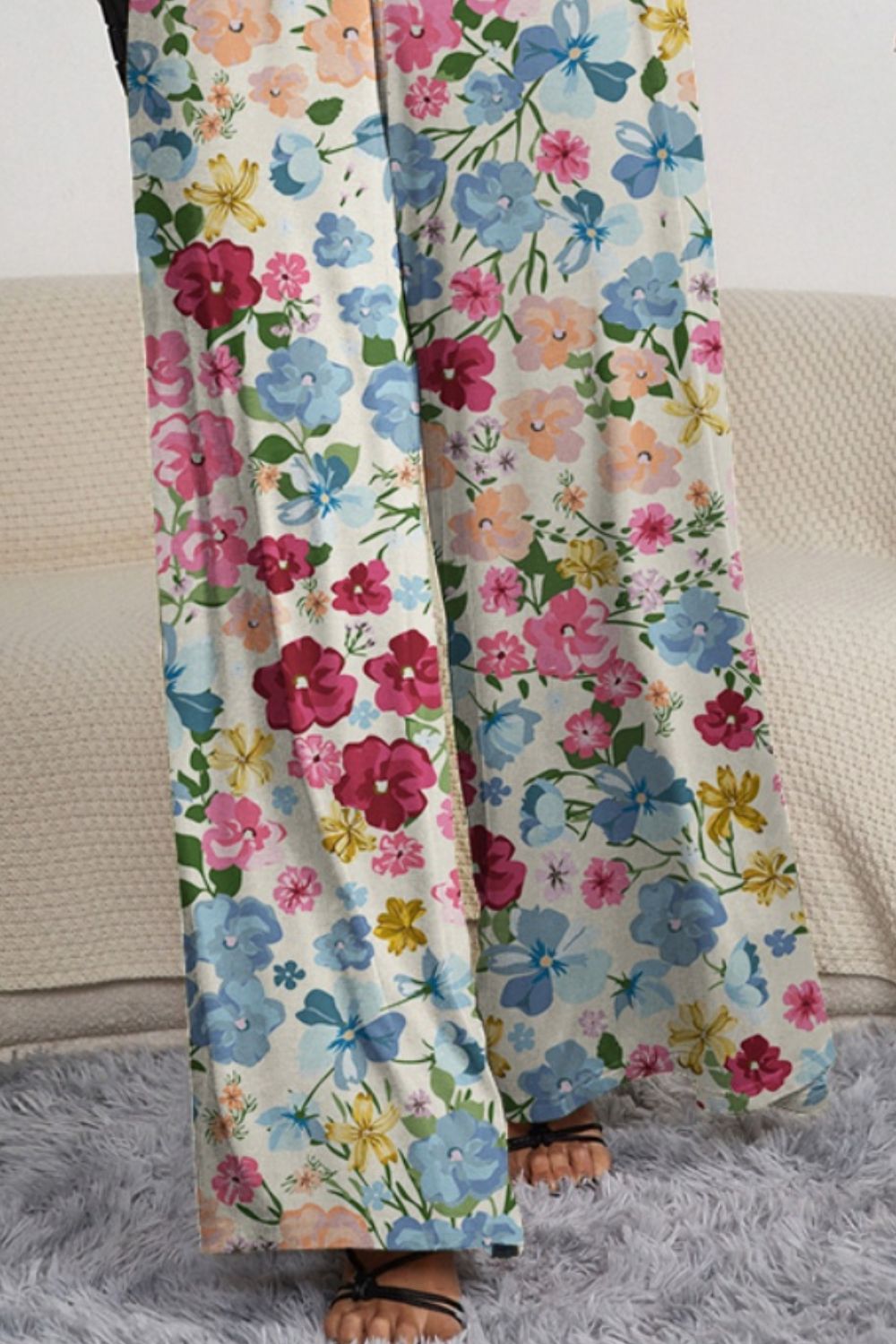Floral Spaghetti Strap Wide Leg Jumpsuit