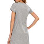 Graphic Round Neck Short Sleeve Lounge Dress
