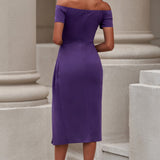 Off-Shoulder Short Sleeve Dress