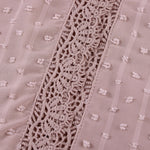 Swiss Dot Lace Trim Plunge Blouse