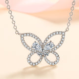 Moissanite Butterfly Pendant Necklace