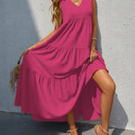 Tiered V-Neck Sleeve Dress