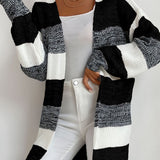 Striped Long Sleeve Duster Cardigan