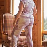 Curvy Line- Lavender Tie-dye Relaxed Top & High Waist Jogger Pants Set