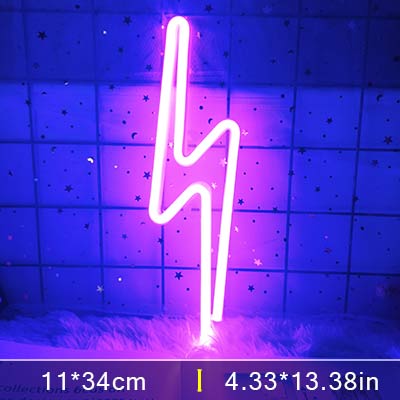 Neon Sign Lightning LED Neon Wall Night Light Battery|USB Operated Table Lamp for Children's Room Party Home Bar Gift Decoration