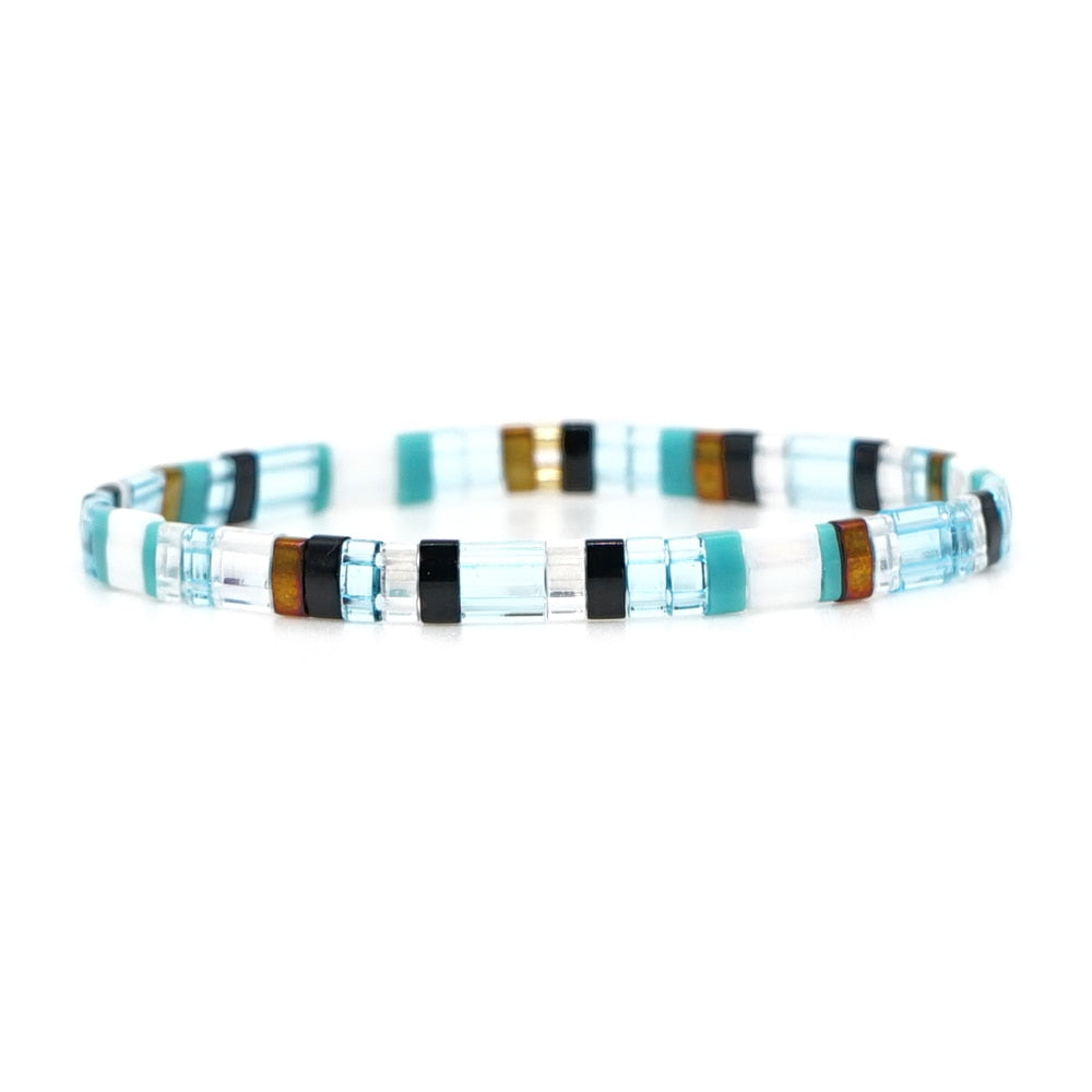 Go2boho Boho Miyuki Bracelet For Women Tila Beads Rainbow Bracelets for Girl Gift Summer Pulseras Elastic Jewelry wholesale