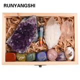 11pc Natural Amethyst Healing Stones Set