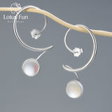 Lotus Fun Moonstone Unusual Large Design Dangle Fashion Earrings With Stone For Women Real 925 Sterling Silver Statement Jewelry
