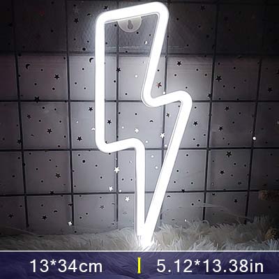 Neon Sign Lightning LED Neon Wall Night Light Battery|USB Operated Table Lamp for Children's Room Party Home Bar Gift Decoration