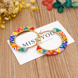 Go2Boho Hoop Earrings Stainless Steel Earrings Miyuki Beaded Ear Ring Women Jewelry Gift for Her 2021 Trendy Bohemian Pendientes