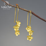 Lotus Fun Wedding Fresh Elegant Forget-me-not Flower Dangle Earrings For Women 925 Sterling Silver Fashion Jewelry 2022 Trend