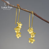 Lotus Fun Wedding Fresh Elegant Forget-me-not Flower Dangle Earrings For Women 925 Sterling Silver Fashion Jewelry 2022 Trend