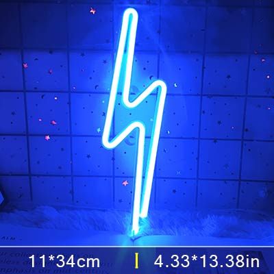 Neon Sign Lightning LED Neon Wall Night Light Battery|USB Operated Table Lamp for Children's Room Party Home Bar Gift Decoration