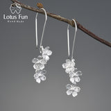 Lotus Fun Wedding Fresh Elegant Forget-me-not Flower Dangle Earrings For Women 925 Sterling Silver Fashion Jewelry 2022 Trend