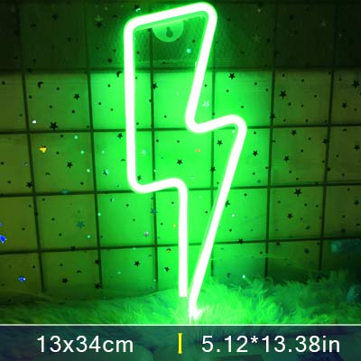 Neon Sign Lightning LED Neon Wall Night Light Battery|USB Operated Table Lamp for Children's Room Party Home Bar Gift Decoration