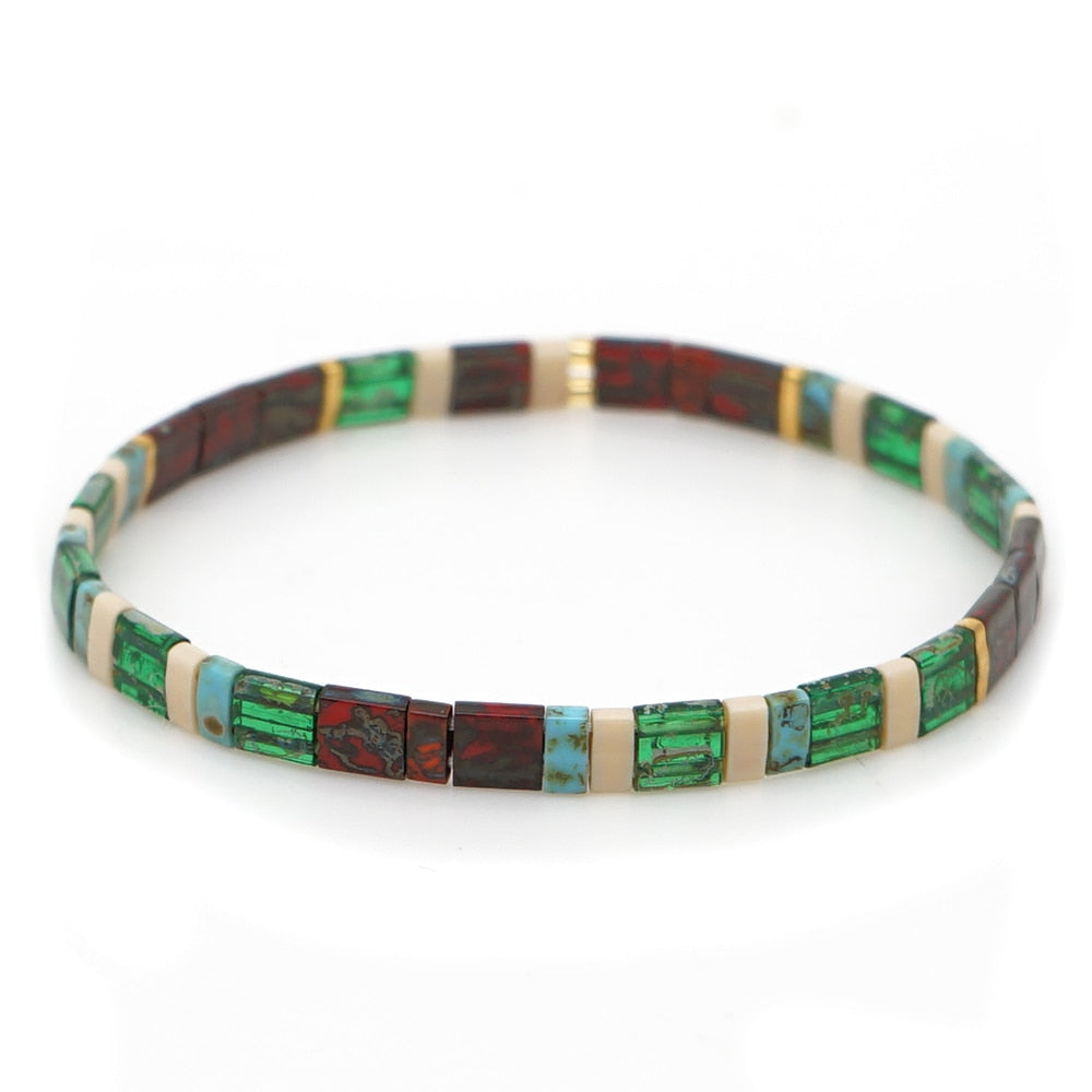 Go2boho Boho Miyuki Bracelet For Women Tila Beads Rainbow Bracelets for Girl Gift Summer Pulseras Elastic Jewelry wholesale