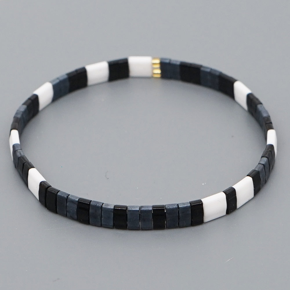 Go2boho Boho Miyuki Bracelet For Women Tila Beads Rainbow Bracelets for Girl Gift Summer Pulseras Elastic Jewelry wholesale