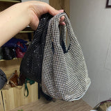 Luxury Diamonds Basket Bag Designer Brand Women Handbag Shinny Rhinestone Shoulder Crossbody Bag Evening Party Bucket Purse 2022
