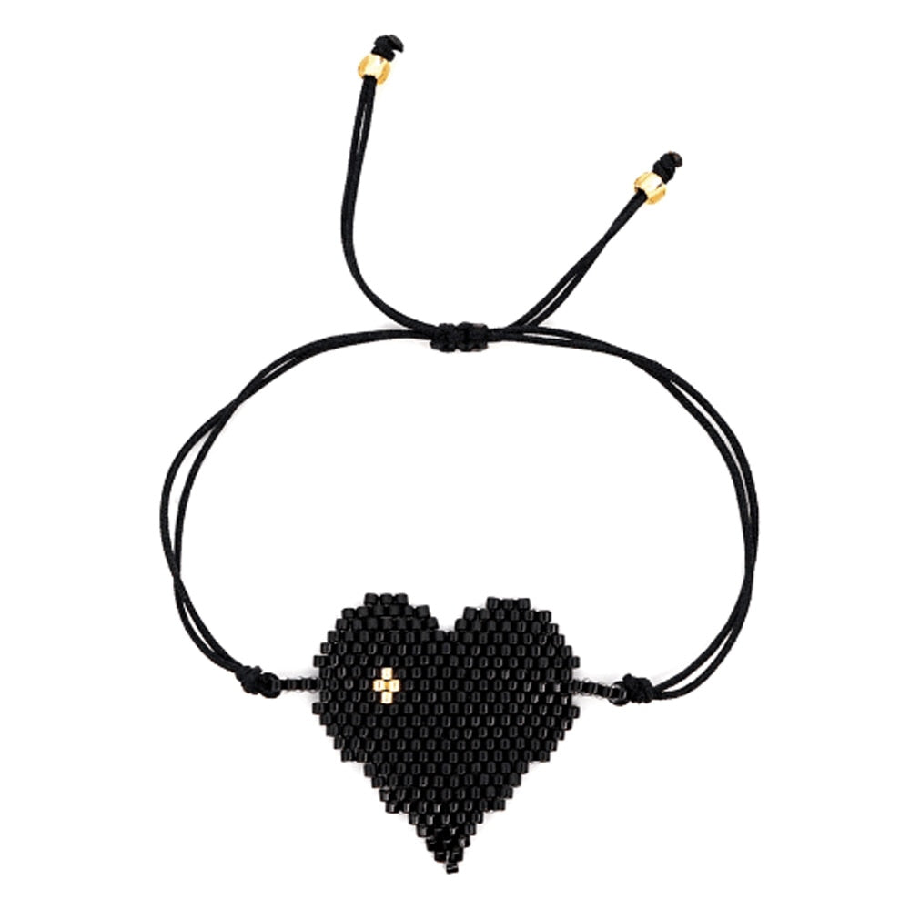 Go2boho Miyuki Bracelet Beads Design Jewellery Handmade Mexican Heart Pulseras Friends Jewelry Rhinestone Bracelets Wholesale