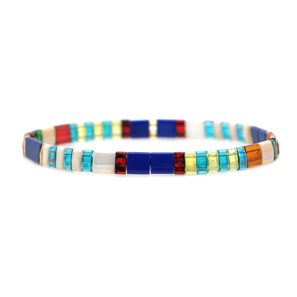 Go2boho Boho Miyuki Bracelet For Women Tila Beads Rainbow Bracelets for Girl Gift Summer Pulseras Elastic Jewelry wholesale