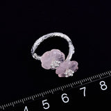 Lotus Fun Real 925 Sterling Silver Natural Crystal Ring Handmade Designer Fine Jewelry Flower in the Rain Rings for Women Bijoux