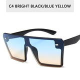 Oversized Gradient Square Sunglasses Men Women Flat Top Fashion One Piece Lens Sun Glasses Women Brand 2019 Shades Mirror