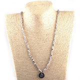 Free Shipping square Beads five row wrap bracelet Neklace double side Dream Moon charm metal bracelets