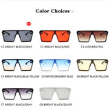 Oversized Gradient Square Sunglasses Men Women Flat Top Fashion One Piece Lens Sun Glasses Women Brand 2019 Shades Mirror