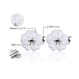 Lotus Fun Real 925 Sterling Silver Earrings Natural Crystal Gems Fine Jewelry Flower in the Rain Stud Earrings for Women Brincos