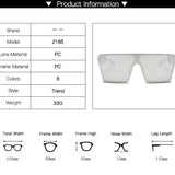 Oversized Gradient Square Sunglasses Men Women Flat Top Fashion One Piece Lens Sun Glasses Women Brand 2019 Shades Mirror