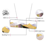 Lotus Fun Real 925 Sterling Silver Natural Sea Shell Handmade Fine Jewelry Multipeaked Mountain Design Pendant without Necklace