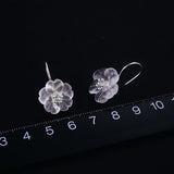 Lotus Fun Real 925 Sterling Silver Earrings Handmade Designer Fine Jewelry Flower in the Rain Fashion Dangle Earrings for Women