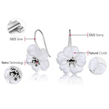 Lotus Fun Real 925 Sterling Silver Earrings Handmade Designer Fine Jewelry Flower in the Rain Fashion Dangle Earrings for Women