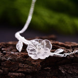 Lotus Fun Real 925 Sterling Silver Handmade Fine Jewelry Flower in the Rain Jewelry Set with Ring Drop Earring Pendant Necklace
