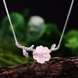 Lotus Fun Genuine 925 Sterling Silver Handmade Designer Fine Jewelry Flower in the Rain Necklace with Pendant for Women Collier