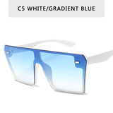 Oversized Gradient Square Sunglasses Men Women Flat Top Fashion One Piece Lens Sun Glasses Women Brand 2019 Shades Mirror