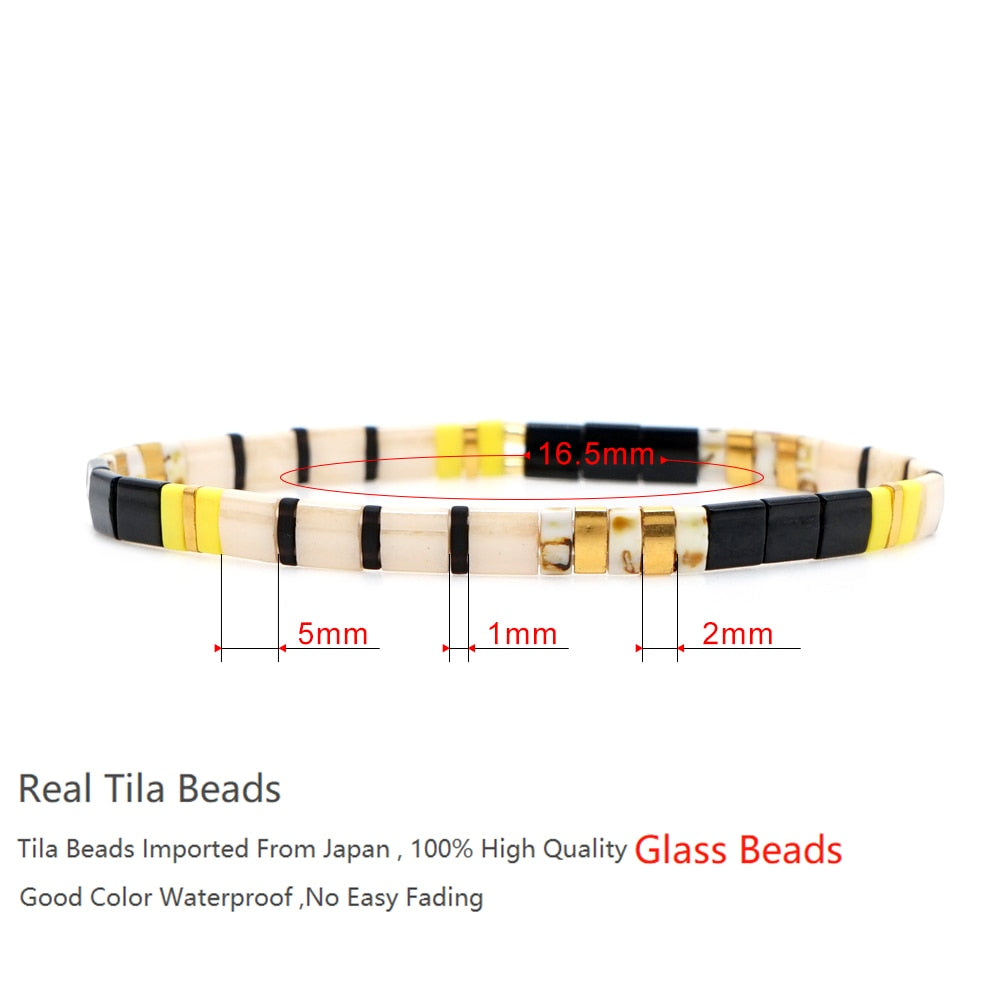 Go2boho Boho Miyuki Bracelet For Women Tila Beads Rainbow Bracelets for Girl Gift Summer Pulseras Elastic Jewelry wholesale
