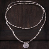 Free Shipping square Beads five row wrap bracelet Neklace double side Dream Moon charm metal bracelets