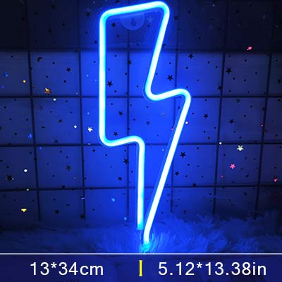 Neon Sign Lightning LED Neon Wall Night Light Battery|USB Operated Table Lamp for Children's Room Party Home Bar Gift Decoration