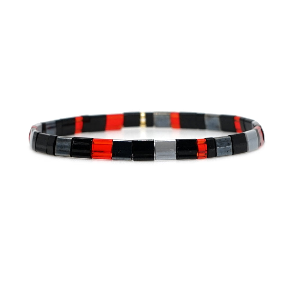 Go2boho Boho Miyuki Bracelet For Women Tila Beads Rainbow Bracelets for Girl Gift Summer Pulseras Elastic Jewelry wholesale
