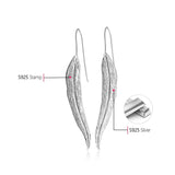 Lotus Fun Real 925 Sterling Silver Natural Original Handmade Fine Jewelry Long Leaves Fashion Dangle Earrings for Women Brincos