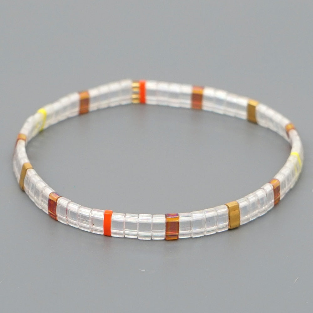Go2boho Boho Miyuki Bracelet For Women Tila Beads Rainbow Bracelets for Girl Gift Summer Pulseras Elastic Jewelry wholesale