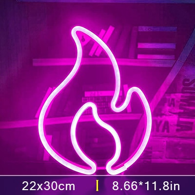 Flame Neon Sign Red and Yellow Flame Neon Light Flame Led Light Sign for Kids Baby Room Wedding Party Wall Decor Hanging Light